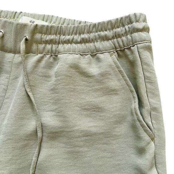H&M L.O.G.G. Womens Light Olive Green Elastic Waist Joggers Pants w/Pockets 8 - Picture 3 of 8